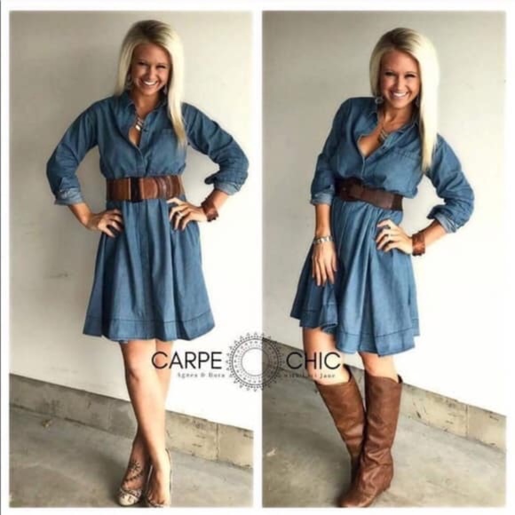 Agnes & Dora Dresses & Skirts - Denim Shirt Dress